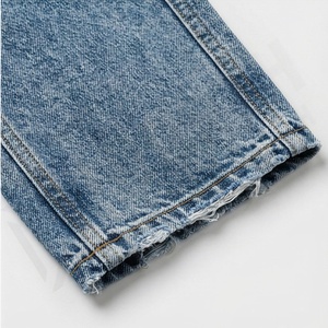 Jeans en denim déchirés décontractés pour femmes en gros, coupe ajustée, taille plus, poches, taille haute, trous, nœud, pantalon de streetwear haut de gamme - Product Image 6