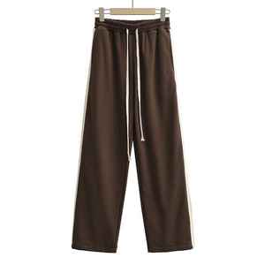 Nouveau coréen rétro grille conception 100% coton toile pantalon mi-taille sensation inclinée rabat haute jambe large lâche décontracté laine pantalon - Product Image 5