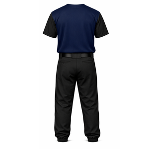 Uniforme de baseball personnalisé en sublimation en gros, maillot et pantalon à rayures bleu marine avec boutons - Product Image 3