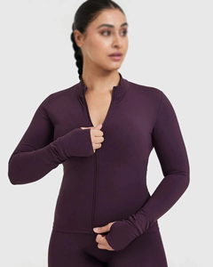 Deportes de mujer Yoga Cremallera Secado rápido Ropa para correr Chaquetas Manga larga Al Aire Libre Fitness Gimnasio Mujeres Chaqueta de yoga - Product Image 4