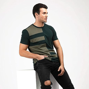 เสื้อยืดผ้าฝ้ายทำจาก100% สำหรับผู้ชายผ้าถักใส่สบายหน้าร้อนขายส่งมี MOQ ต่ำ - Product Image 2