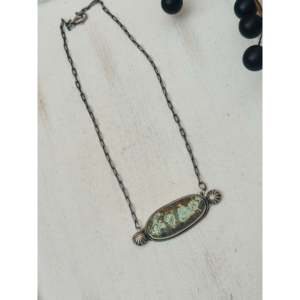 Collier Ancrage Vintage Navajo en Turquoise de Lac Carico et Argent Sterling, Chaînes Perlées Religieuses pour Mariages et Cadeaux - Product Image 3