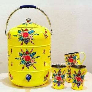 king Stainless Steel Lunch <b>Box</b> Steel Colored Printed Lunch <b>Box</b> 3 Tier Red and Yellow Color <b>Tiffin</b> Unique Design Handle <b>Tiffin</b> - Product Image 4