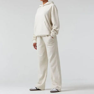 Venta al por mayor de logotipo personalizado de gran tamaño de felpa francesa de gran tamaño de cintura elástica joggers traje casual de dos piezas de los hombres chándal con capucha conjunto - Product Image 6