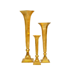 Vase en aluminium Vase moderne en laiton plaqué fleur Vase artisanal en métal Vase décoratif de table en métal moulé Fournitures décoratives - Product Image 1