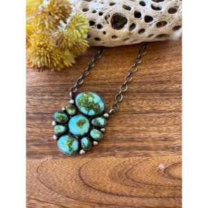 Collier en turquoise de la montagne du Sonoran et argent sterling de Kathleen Chavez pour les occasions spéciales - Product Image 4