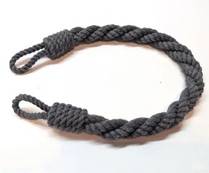 Abrazadera para Cortinas de Cuerda de Algodón Gris Oscuro, Hecha a Mano, para Sujetar Cortinas en Ventanas - Product Image 2