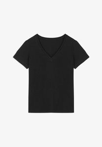 Personalizar cuello en V profundo negro camiseta mujer secado rápido cuello en V Camisetas Mujer 100% algodón poliéster Tops - Product Image 5