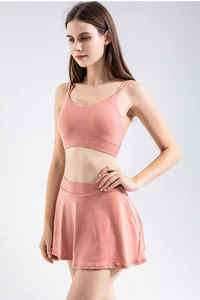 Custom Yoga Quick-Dry Tennis Clothing Exercise Suit Sports <b>Bra</b> Running Fitness Tennis Anti-Shine Skirt Elastic Sportswear - Product Image 5