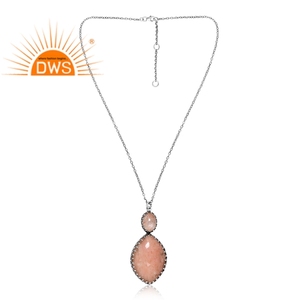 Meilleure vente pendentif en pierre précieuse amazonite rose naturelle en argent sterling 925 et soleils fabricant de bijoux personnalisés - Product Image 1