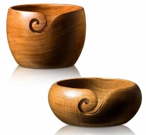 Top design handmade wooden yarn <b>bowl</b> Customized shape elegant <b>knitting</b> & Crochet tool best selling rounded wooden yarn organizer - Product Image 1