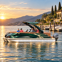Bateau électrique en aluminium de type tritoon de luxe, grand pont, pour la pêche familiale, les loisirs et le transport aquatique, avec moteur, à vendre