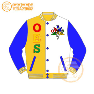 Customized Order Eastern <b>Star</b> Cotton Fleece Embroidered Varsity <b>Jacket</b> OES Breathable Quick Dry Zipper Closure Stand Women - Product Image 1