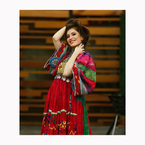 Étnico afgano Kuchi vestido hecho a mano Tribal tradicional bordado mujeres vestido afgano tamaño largo en multicolor para vestido Pashtun - Product Image 4