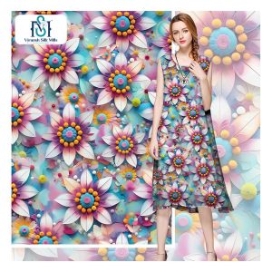 100D Super Soft Woven Fabric Colorful <b>Lightweight</b> Printed 95% Polyester 5% Spandex 5D Digital 4 Way Stretch for Dresses - Product Image 1