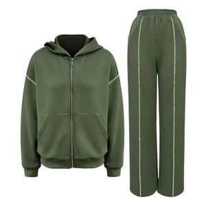 Conjunto Deportivo de 2 Piezas para Mujer, Sudadera con Capucha y Pantalones, Ropa Deportiva Informal de Invierno, Traje Holgado para Mujer, Ropa de Fitness, Pantalones de Pierna Recta - Product Image 5