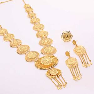 Forming Long Gold Jewelry <b>Set</b>, Traditional <b>Indian</b> Long Jewelry <b>Set</b>, Fashion Jewelry, Luxury Jewelry, Brass Gold Plated Jewelry. - Product Image 2