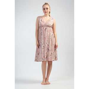 เสื้อทูนิคแขนกุดคอวีผ้าวิสโคสสำหรับผู้หญิง แต่งลูกไม้ที่ชายเสื้อ กระโปรงบาน - Product Image 4