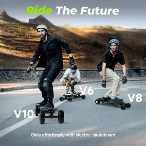 V10 3000W Two-wheel off Road Electric Skateboard with <b>Lithium</b> Battery Belt Motors & Ambient Light - Product Image 2