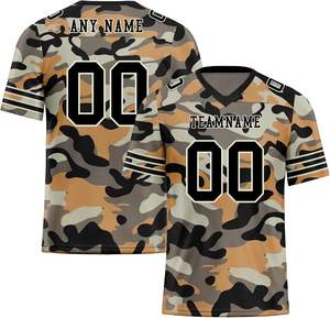 Camisetas ligeras de fútbol americano, ajuste de gran tamaño personalizado, gráficos transpirables de alta calidad, sublimación de camuflaje para la universidad - Product Image 2