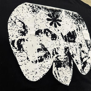 Camiseta personalizada de microfibra para hombre, camisetas de cuello redondo de algodón pesado con timbre, camiseta recortada cuadrada con bordado de retazos con apliques de gran tamaño - Product Image 6