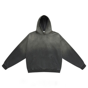 Logo personnalisé vierge unisexe surdimensionné Street Wear Sun Fade Hoodie fabricant personnalisé surdimensionné S treet porter des sweats à capuche délavés à l'acide - Product Image 4