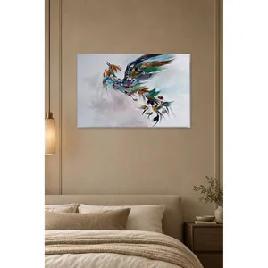 ภาพพิมพ์บนผ้าใบแนวตั้งลายฟีดา ฟีนิกซ์ ทำจากภาพนก - Product Image 1