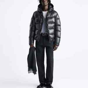 Chaqueta de Plumón de Invierno para Hombre de Alta Calidad, Manga Larga, Cuello Alto, Secado Rápido, Transpirable, Informal, Opciones Personalizables, Frente - Product Image 2