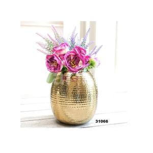 Vase ovale martelé en métal pour la décoration intérieure, extérieure, salon, balcon, meilleur cadeau pour le festival d'anniversaire. - Product Image 1