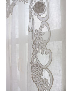 Wholesale 100% White Linen Custom Vintage Flower Embroidery <b>Curtains</b> <b>Grommets</b> for Cafe Hotel Spa Woven Technique Spring - Product Image 6