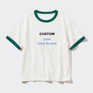 Camiseta Oversize de Manga Corta con Estampado Personalizado en Contraste, Camisetas Unisex Ringer - Product Image 1