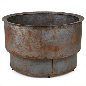 IronEcho Modern Round <b>Firepit</b> Built-In Spark Screen Top <b>Firepit</b> Bowl for Outdoor Garden Patio Heating <b>Camping</b> Decoration Use - Product Image 1