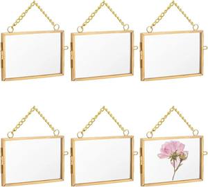 Cadre photo en métal laiton aspect antique Bordure classique et finition brossée Forme carrée pour les photographies vintage - Product Image 2