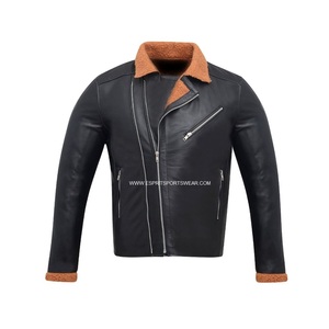 Winter <b>Biker</b> Style Fur Leather <b>Jacket</b> Premium Quality Genuine Leather Zipper Closure Top Customizable Wholesale Leather <b>Jacket</b> - Product Image 1