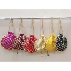 Indian Wedding Accessory Bag Bridesmaid <b>Gift</b> Decorative Mirror Work Potli Bag Return Favor Housewarming <b>Gift</b> <b>Halloween</b> Diwali - Product Image 2