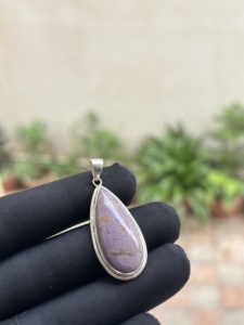 Pendentif tendance bohème classique pour femme, fait main en argent sterling, charoïte naturelle, qualité 3A, cabochons en vrac - Product Image 3