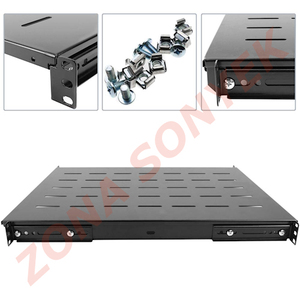Plateau fixe en acier de 19 pouces pour racks de serveurs de 60 cm de profondeur, équipement de centre de données - Product Image 1