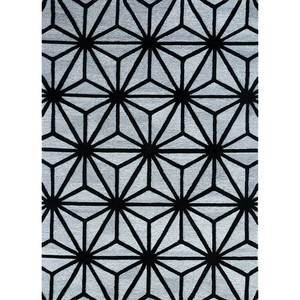 Tapis en laine et viscose tufté à la main TNQ-345, motif géométrique gris et noir, grand rectangle 10 mm pour chambre à coucher et couloir d'adolescent - Product Image 1