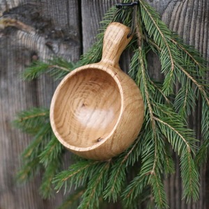 Taza de Madera Kuksa Hecha a Mano y Duradera para Campistas, Taza de Madera Kuksa de Estilo Nórdico Rústico para Uso Diario, Decoración para el Hogar y Viajes - Product Image 6