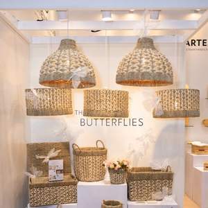 Pantalla de Lámpara Colgante Hecha a Mano Ecológica de Hoja de Palma y Pasto Marino para Hogar de Estilo Rústico - Product Image 6