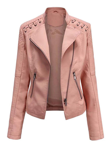 Chaqueta de Cuero de Moda de Alta Calidad para Mujer, Talla Grande, Ropa de Exterior, Chaqueta de Cuero Gruesa, Servicio OEM - Product Image 5