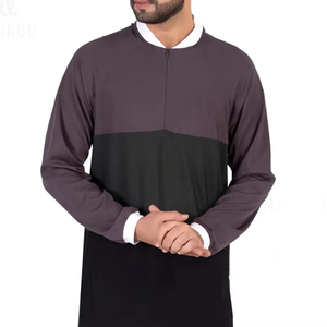 เสื้อผ้ามุสลิม jubbah อิสลามใหม่ลายเรียบๆใส่สบายไซส์ใหญ่พิเศษ - Product Image 6
