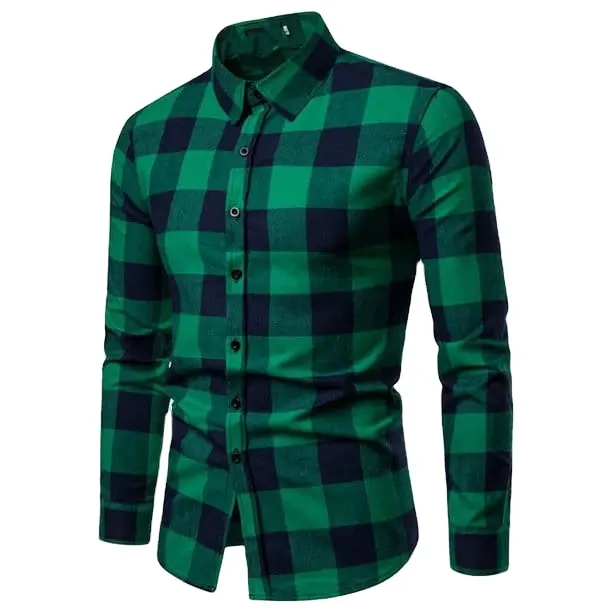 Latest Fashion Men's Flannel Shirt 100% Cotton Long Sleeve Casual Autumn Season Shirt Wholesale OEM High Quality Customized Logo