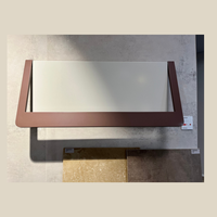 Cordivari Fenêtre Radiateur Mural Cadre en Acier Blanc Mat avec Porte-Serviettes Bordeaux Mat et Ouverture Centrale pour Serviettes
