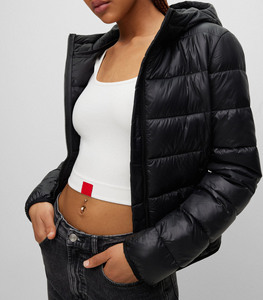 Shinny <b>Cropped</b> Long Sleeve Oversized Waterproof Windproof OEM Hot Sale Winter Casual Wear Women's Dyed Cotton <b>Puffer</b> <b>Jacket</b> - Product Image 4