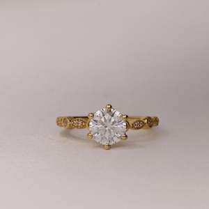 Round Cut Diamond Bridal <b>Set</b> <b>For</b> <b>Women</b> - Product Image 4