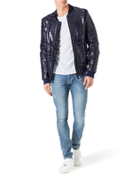 Blouson Bomber en Cuir pour Homme Hiver Décontracté Haute Qualité, Motif Tigre sur Toile, Col Montant, Fermeture Éclair, Service OEM Personnalisé