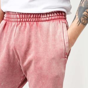 Men's <b>Vintage</b> 100% Cotton Acid Washed <b>Trousers</b> Mid Waist Heavyweight French Terry Sweatpants With Canvas Fabric - Product Image 5