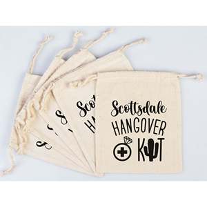 100% Cotton <b>Drawstring</b> <b>Pouches</b>-Hangover Recovery Kit Bags for Events Gift Idea - Product Image 3