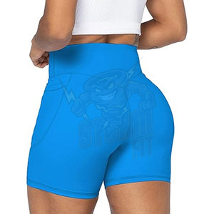 Vente en gros de joggings taille haute pour femme en polyester pour la course à pied pour femme Short d'entraînement taille haute Spandex Yoga Short de motard pour femme - Product Image 5